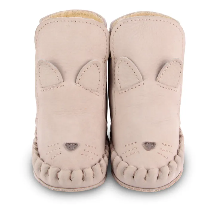 Donsje Chaussons Fourrés Chat Kapi | Rose