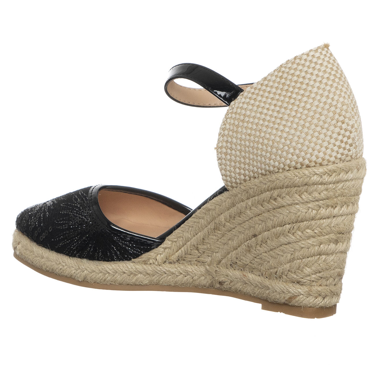 Laura Biagiotti Espadrilles Compensées Vertina noir/beige - Talon 8.5 cm