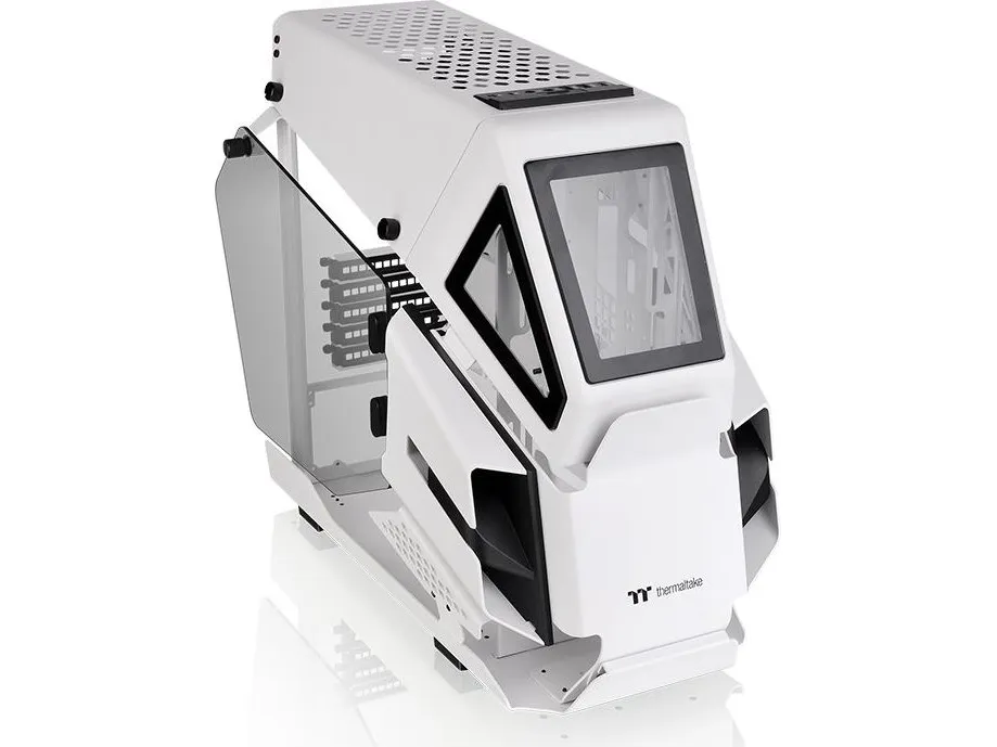 Thermaltake AH T200 - Tower - micro ATX - sidepanel med vindue (hærdet glas) - ingen strømforsyning (PS/2) - hvid - USB/Lyd