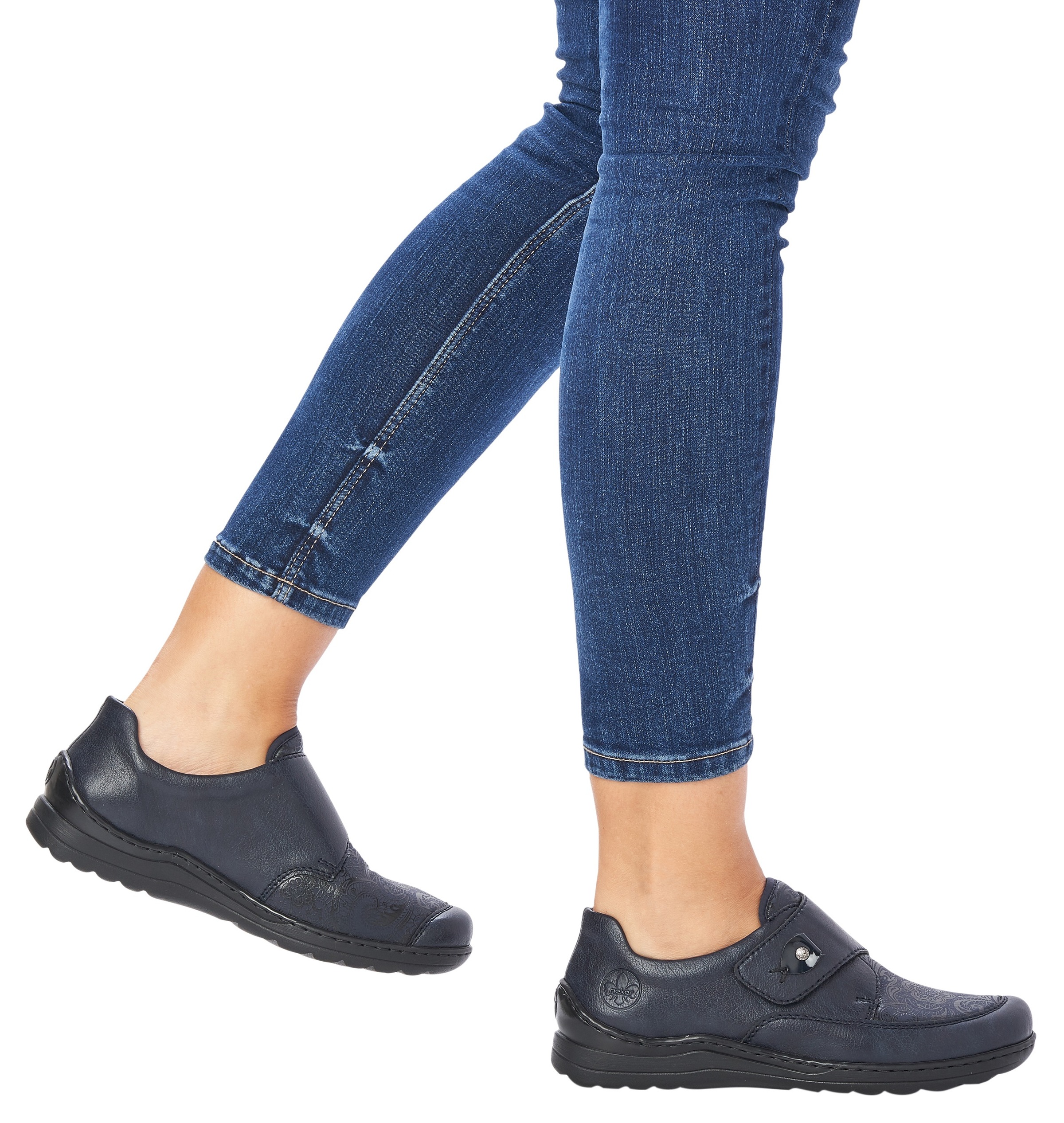 Rieker Klettschuh  mit dezentem Paisley-Muster