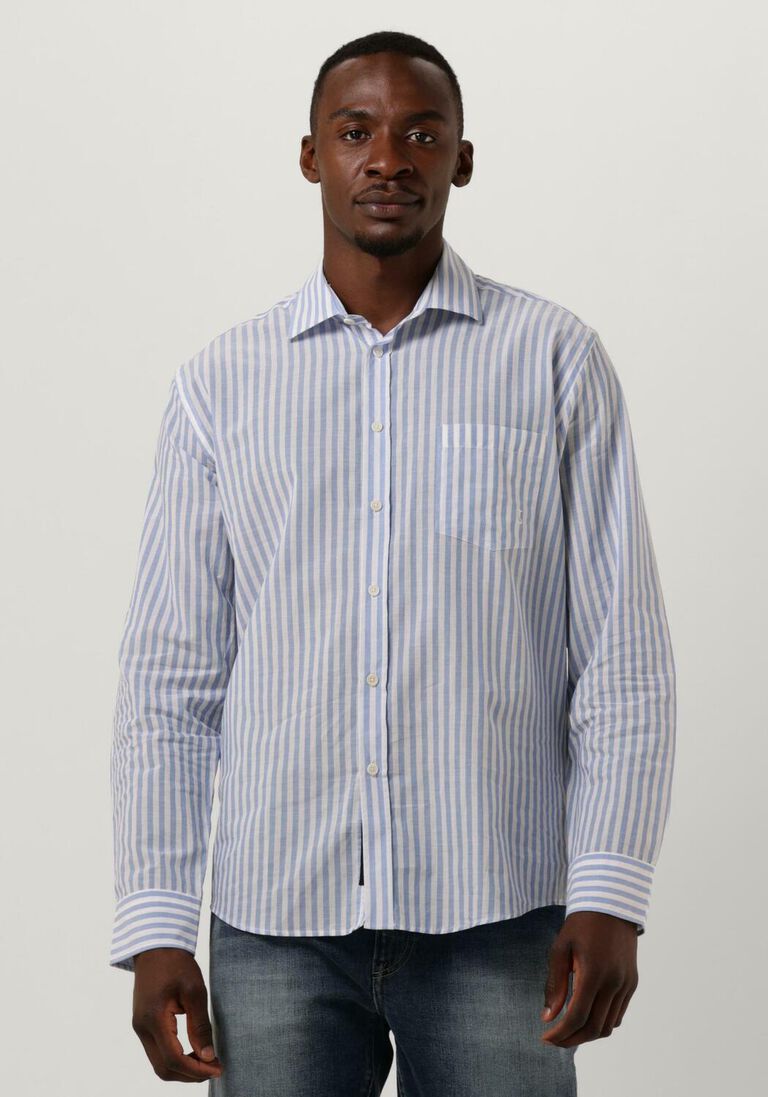 BUTCHER OF BLUE blauwe butcher of blue casual overhemd stevie stripe shirt