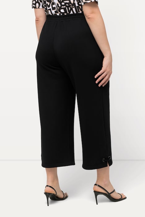 Jersey-Culotte, weites Bein, wadenlang, Elastikbund
