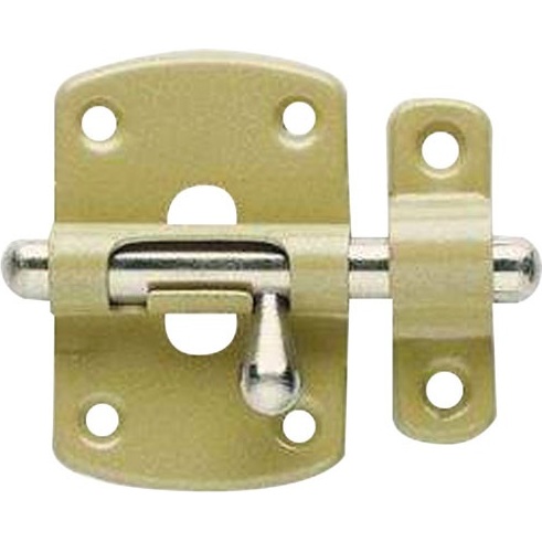 Targette à pêne rond - 27 mm - verni bronze
