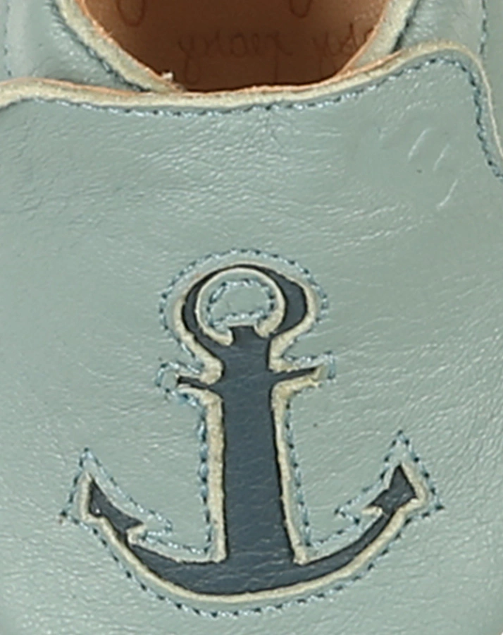 Krabbelschuhe BLUMOO ANCRE in taubenblau