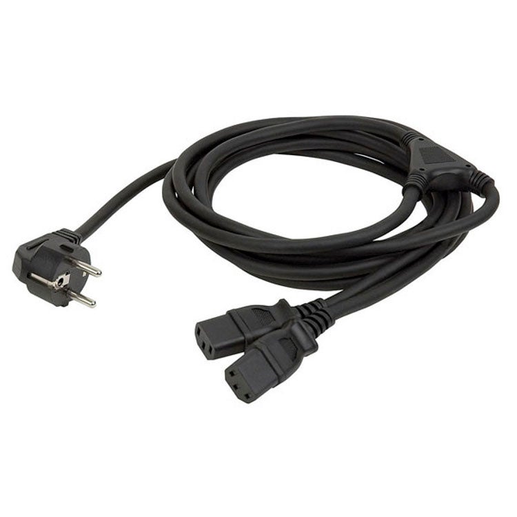 DAP 90442 Schuko - 2x IEC 13 splitterkabel, 3 m