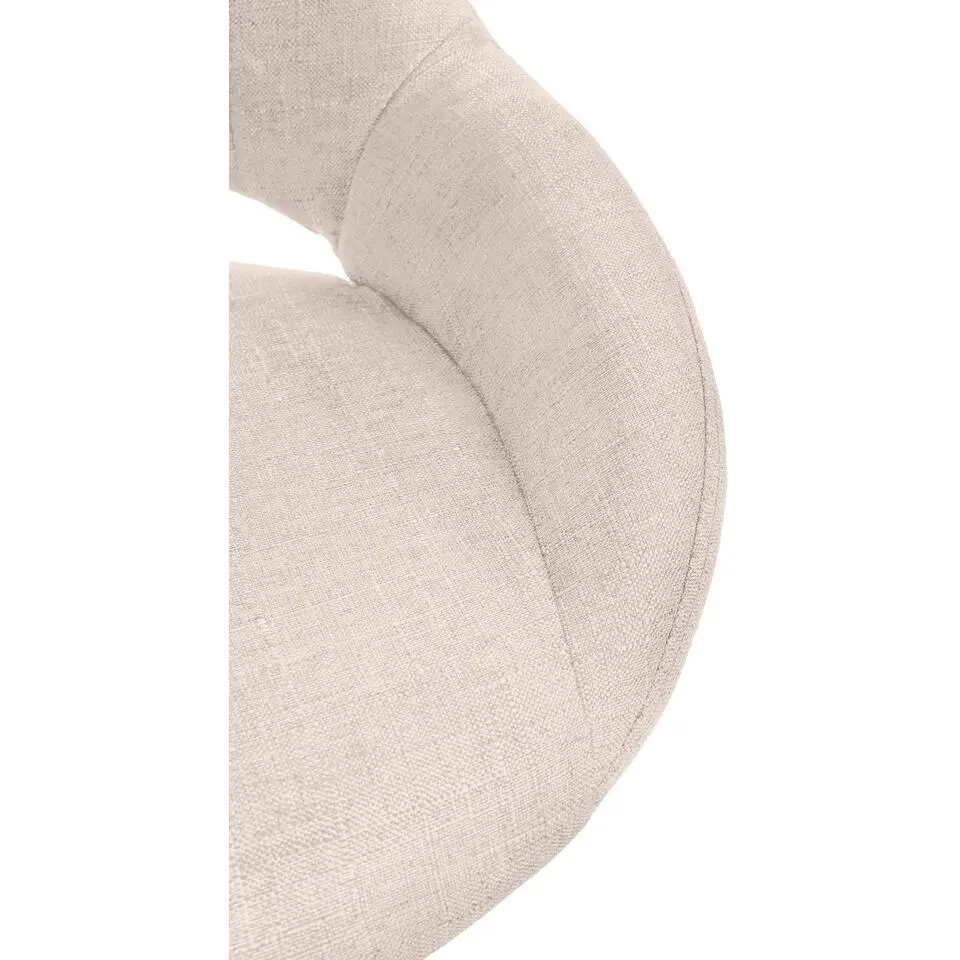 CLP Barkruk Milet zwart Frame - Stof - creme