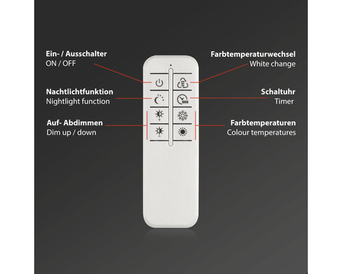 LED plafondlamp, dimbaar, CCT 40W, 5200 lm, 2700-6500 K, 24,8 x 47,5 cm + afstandsbediening, aluminium/chroom