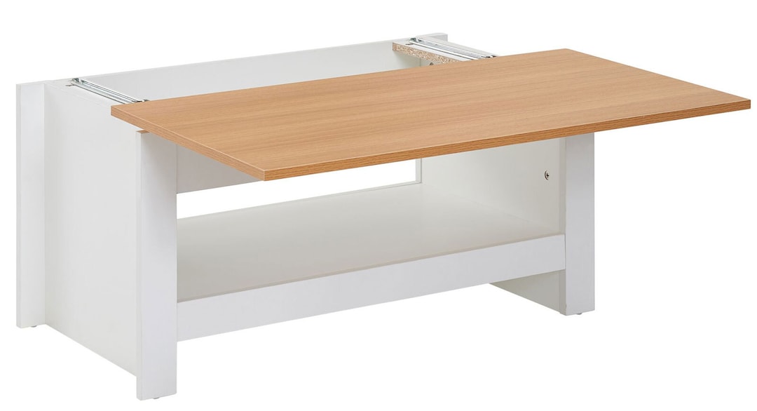 Couchtisch Kam 85x47 weiß/braun