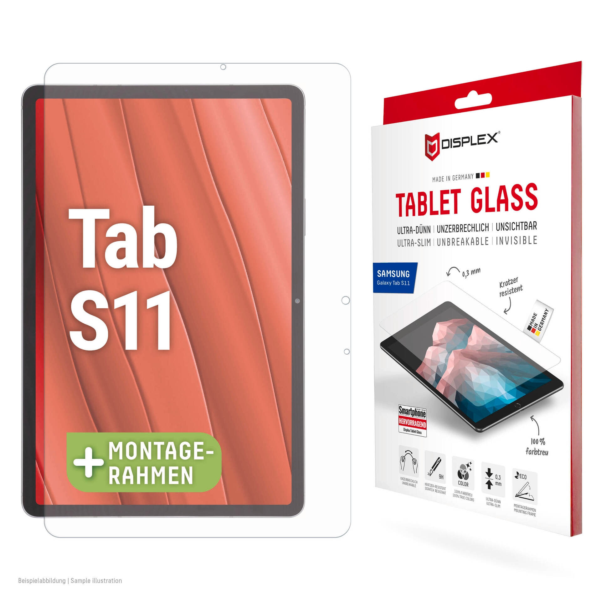Displex Displayschutzglas »Tablet Glass Screen Protector« für Samsung Galaxy Tab S11 Displayschutzfolie, Schutzfolie, Bildschirmschutz, kratz- & stossfest