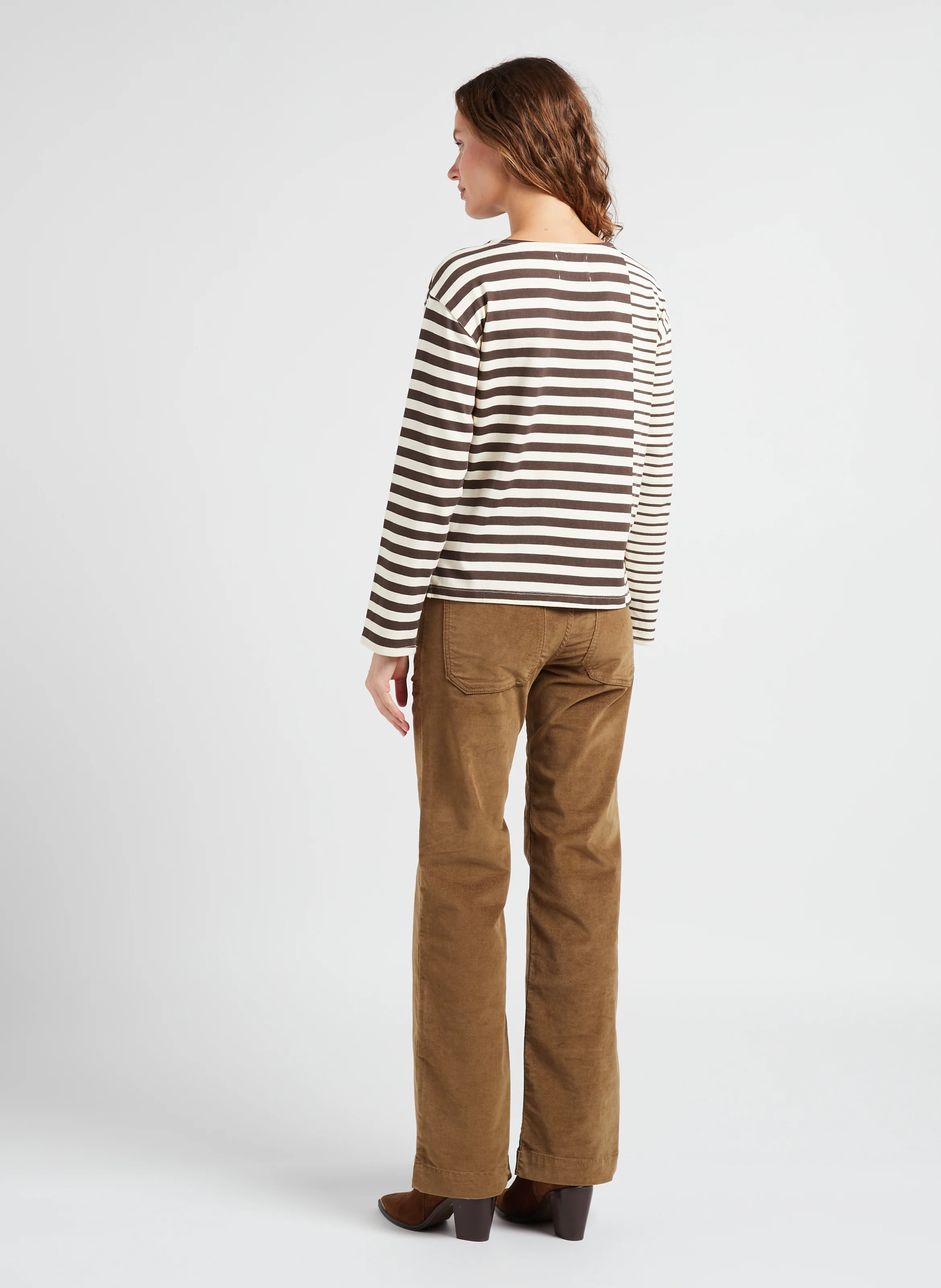 THILL - Tee-shirt col rond rayé | Marron