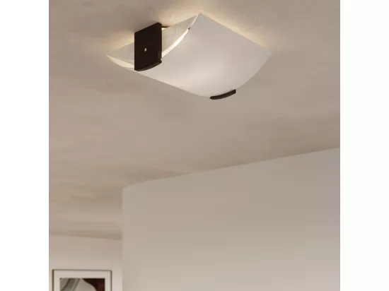 Sollux EMILIO Applique murale à 2 ampoules Blanc, Wengé, E14