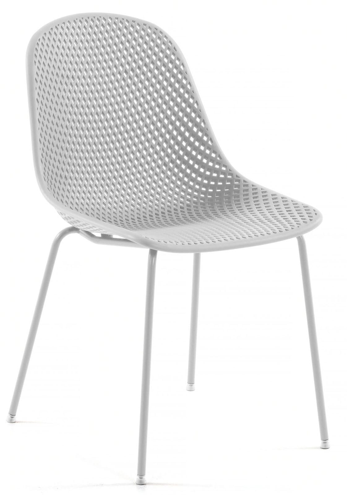 Kave Home Outdoor Küchenstuhl QUINBY 4er Set weiß