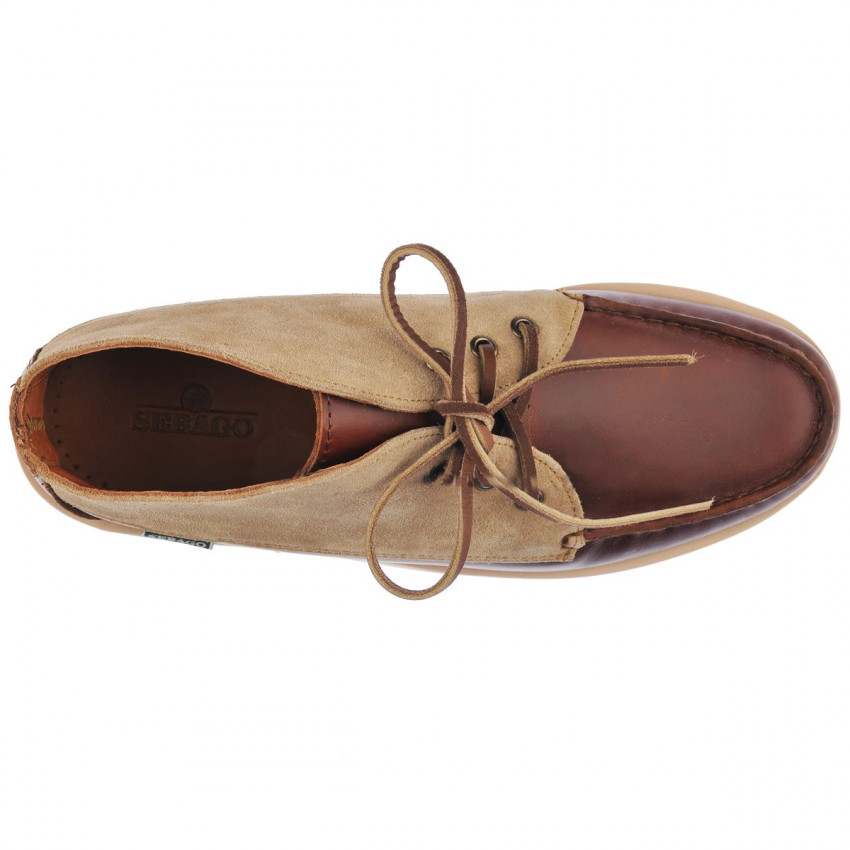 TATANKA EVA WAXY SUEDE BROWN BEIGE CAMEL-Mocassin montant en cuir pour homme