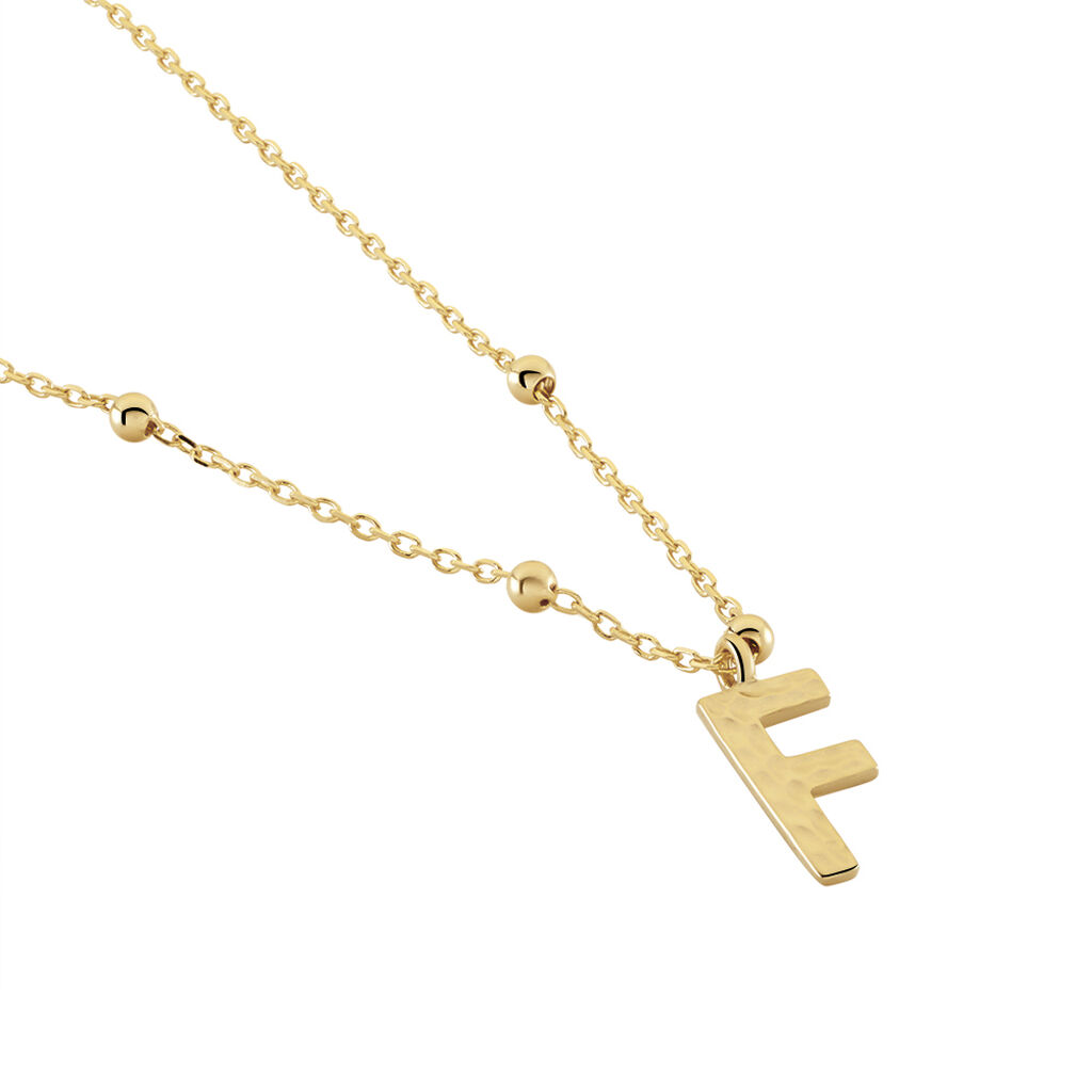Collier Plaqué Or Jaune Lettra
