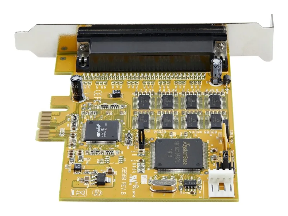StarTech.com 8-Port PCI Express RS232 Serial Adapter Card, PCIe RS232 Serial Card, 16C1050 UART, Multiport Serial DB9 Controller/Expansion Card, 15kV ESD Protection, Windows & Linux - Up to 921.6 Kbps Baud - Seriel adapter - PCIe - RS-232 x 8 - gul -