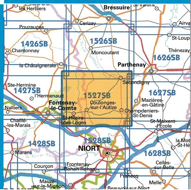IGN - 1527 SB COULONGES SUE AUTIZE 1 25 000