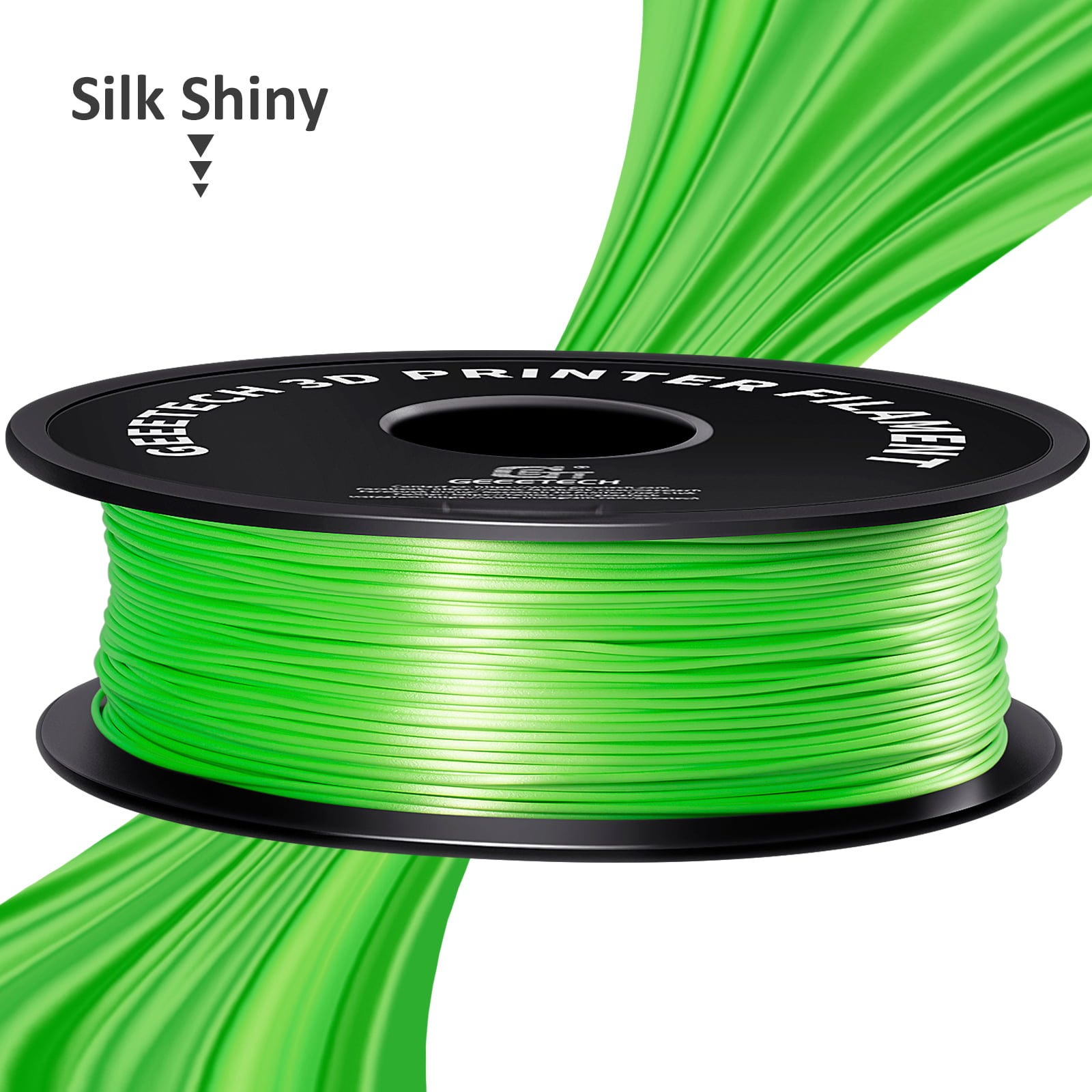 GEEETECH  PLA Silk Green, 1,75 mm / 1000 g    Einfach zu verarbeitendes Seidenfilament