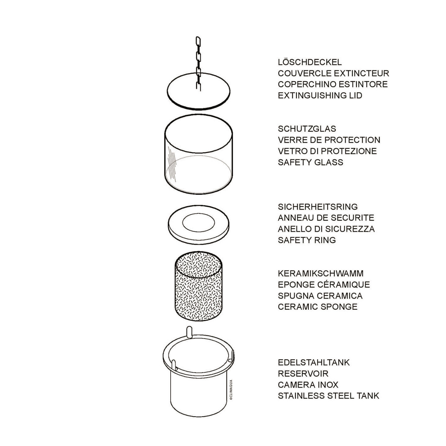 Climaqua Bioethanol-Dekofeuer Belly M