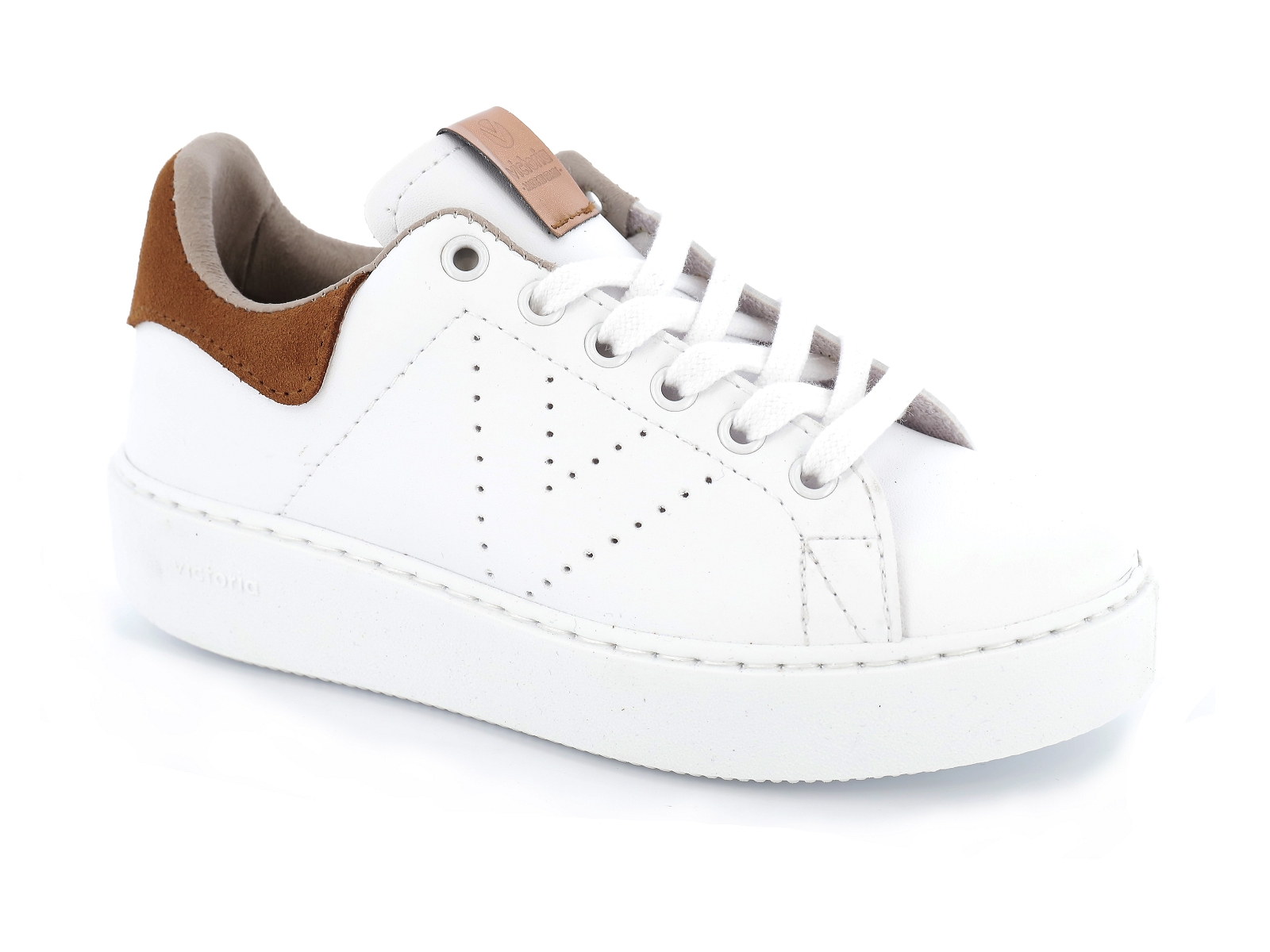 Victoria-1260138 Cuir Blanc-Marron