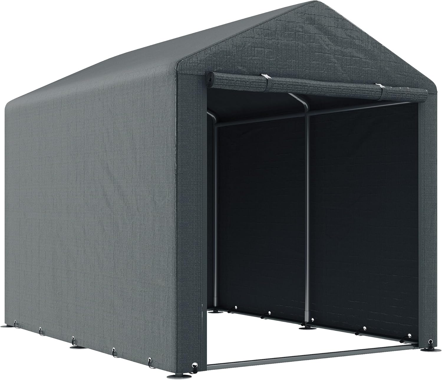 Outsunny Garagenzelt, 1,6 x 2,18 x 1,72 m Lagerzelt mit UV-Schutz, Reißverschlusstür, Wasserabweisend Foliengarage für Gartengeräte, Motorrad, Dunkelgrau