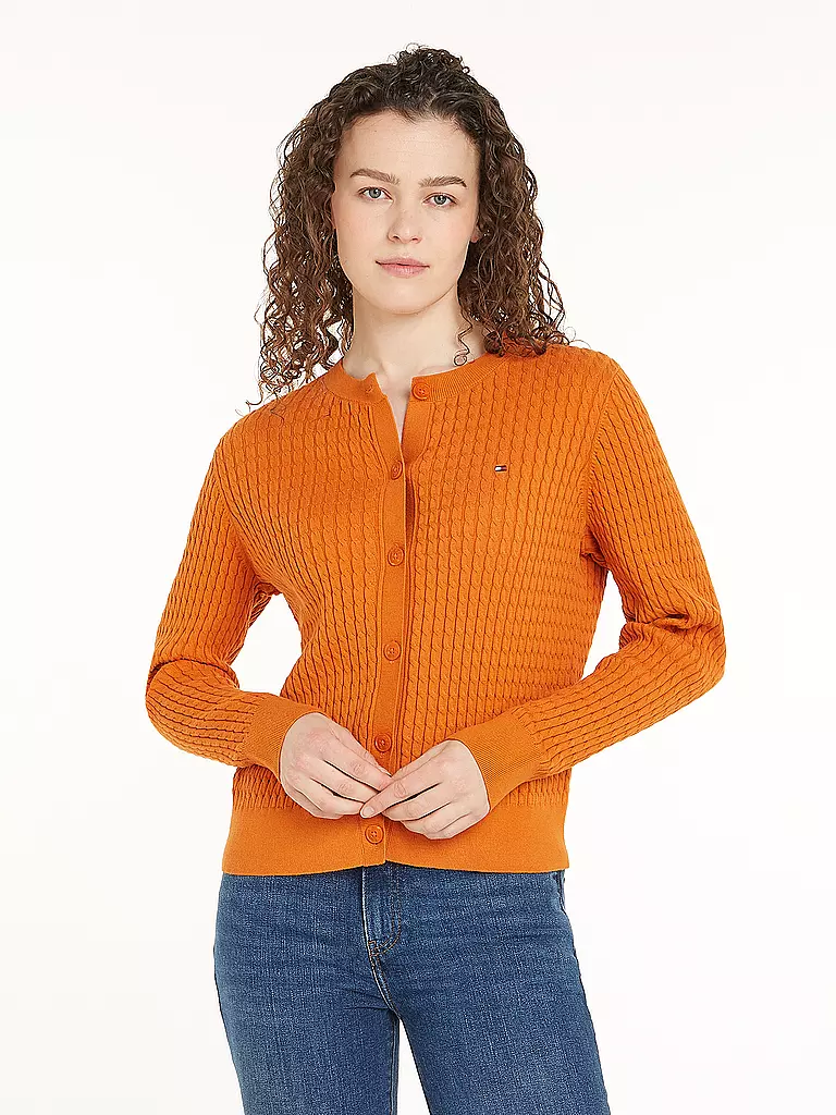 TOMMY HILFIGER Strickjacke orange