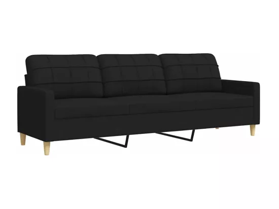 Canapé à 3 places Noir 210 cm Tissu