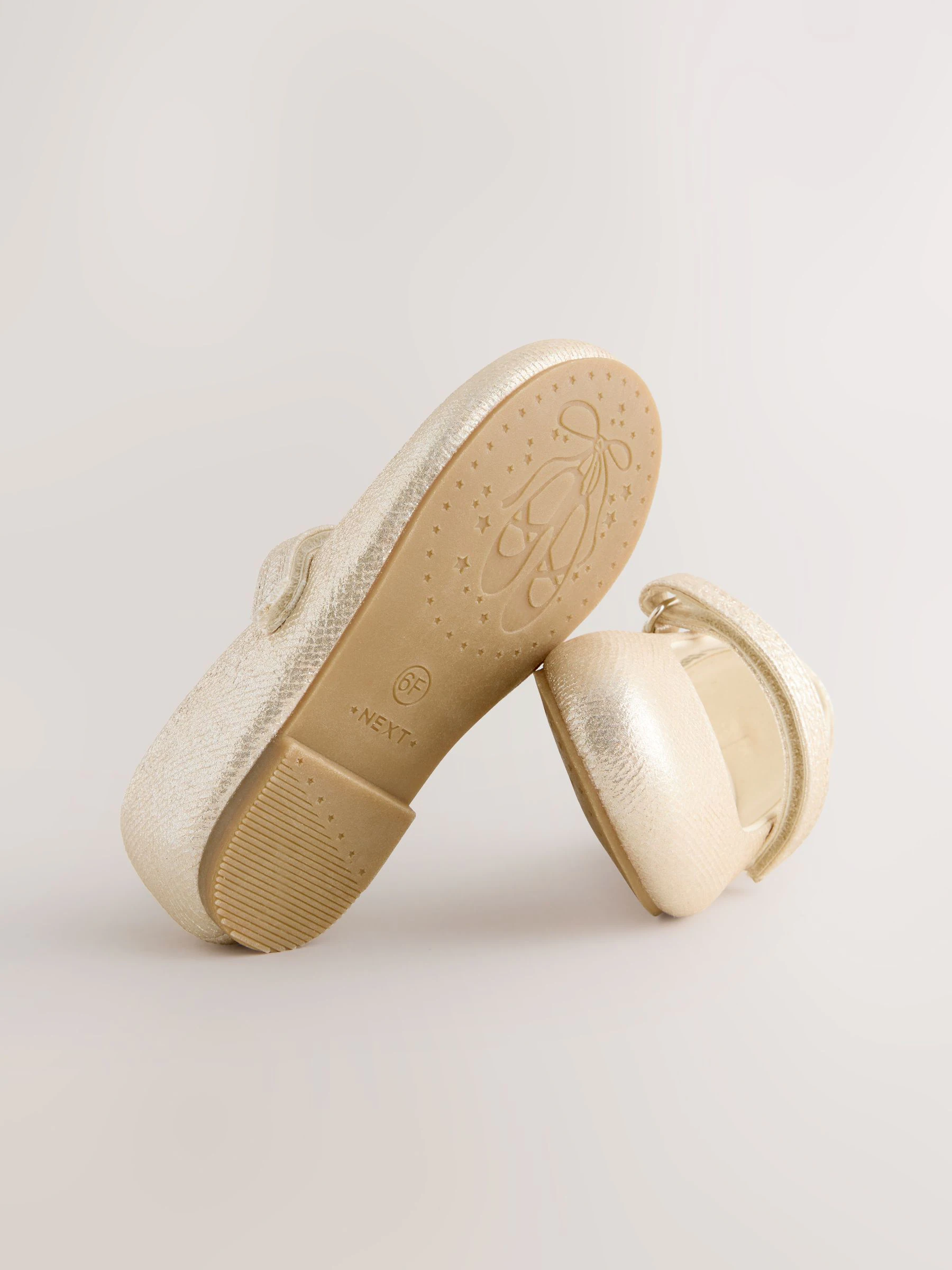 Goud - Mary Jane gelegenheidsschoenen met klittenbandsluiting