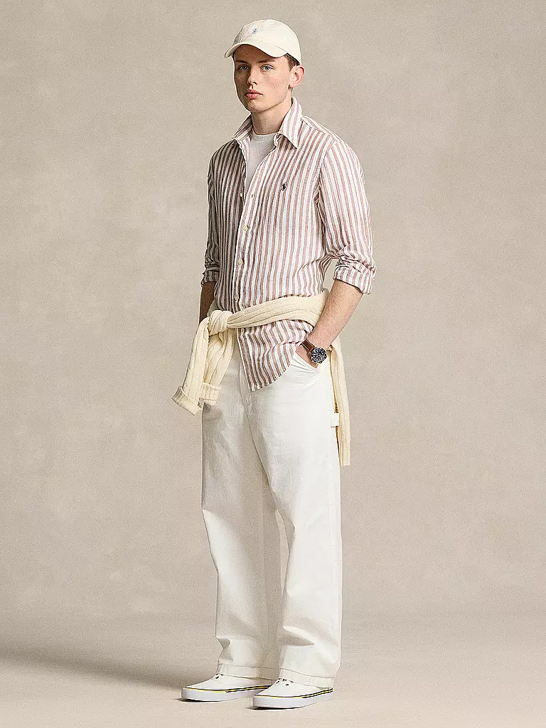 POLO RALPH LAUREN Leinenhemd Custom Fit  beige