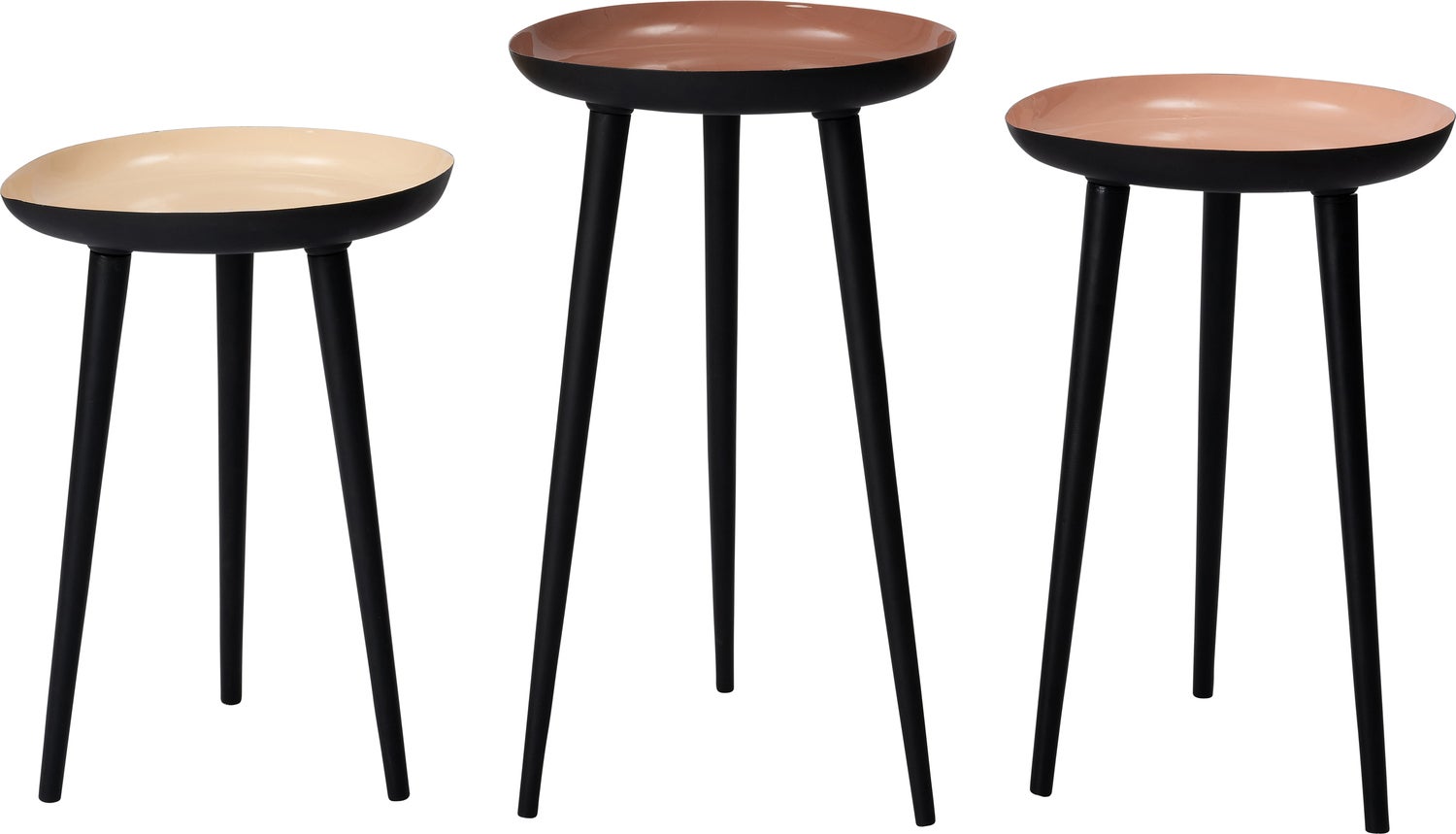 Intratuin bijzettafel Dia donkerroze / zwart D 32 H 55 cm