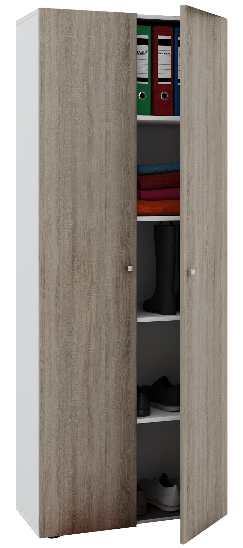 VCM Holz Büroschrank Bücher Ordner Schrank Büromöbel Aktenschrank Vandol