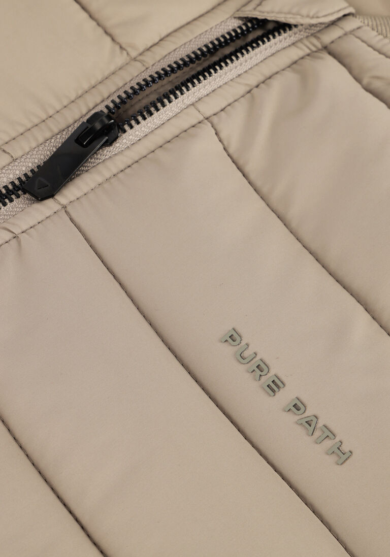 PURE PATH zand pure path gewatteerde jas padded jacket with front and sleeve pockets