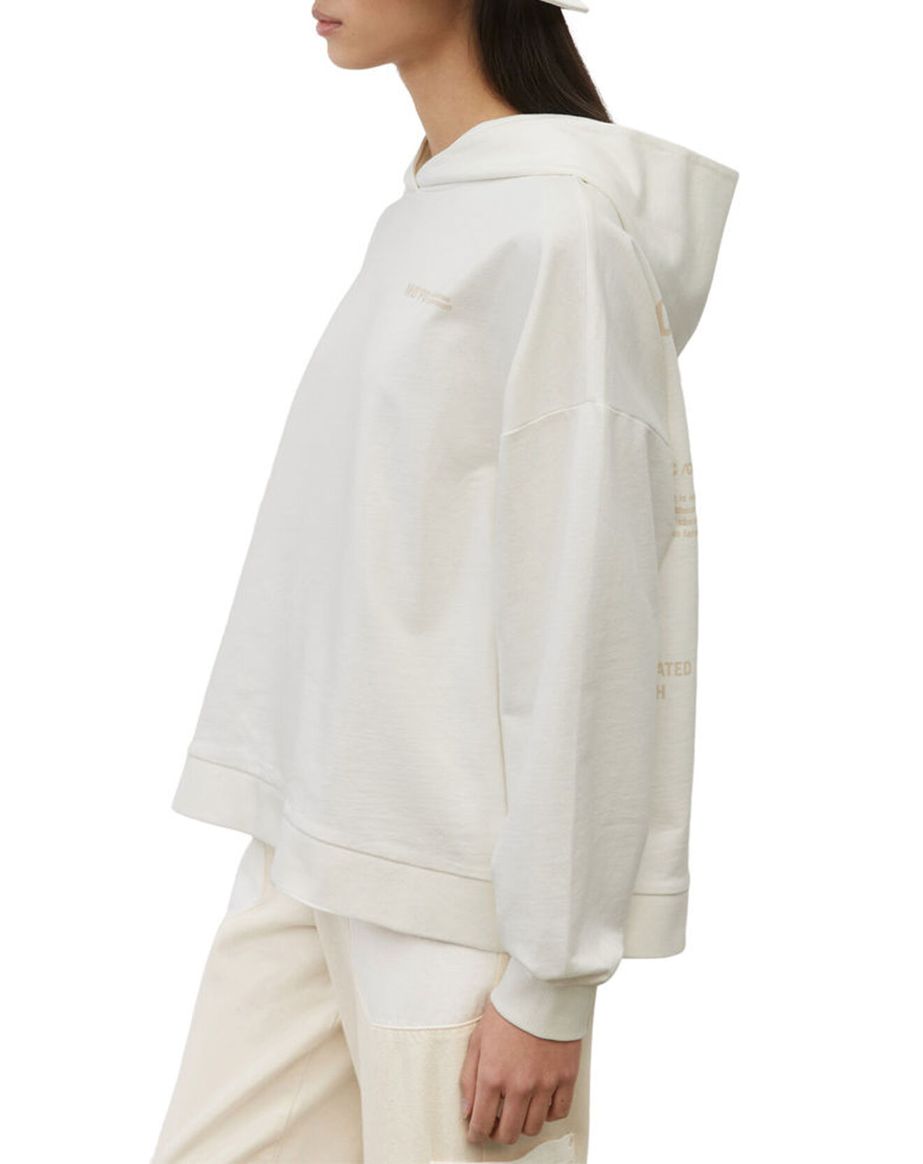 Marc O'Polo Sweat à Capuche Cordon Coton Bio blanc