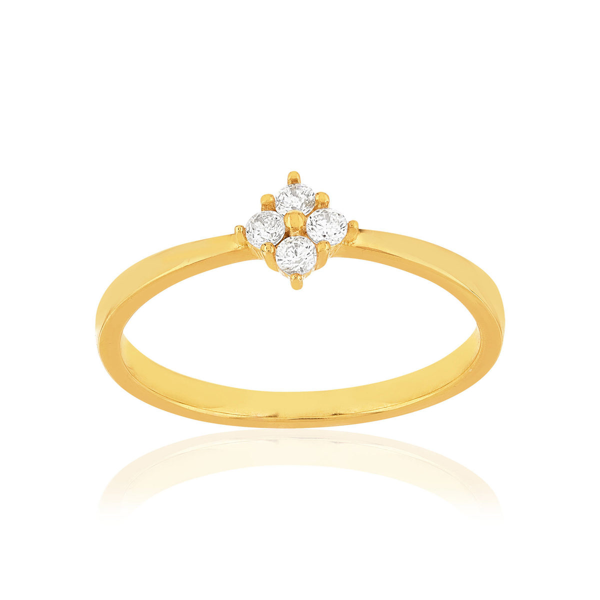 Bague plaqué or jaune zircons