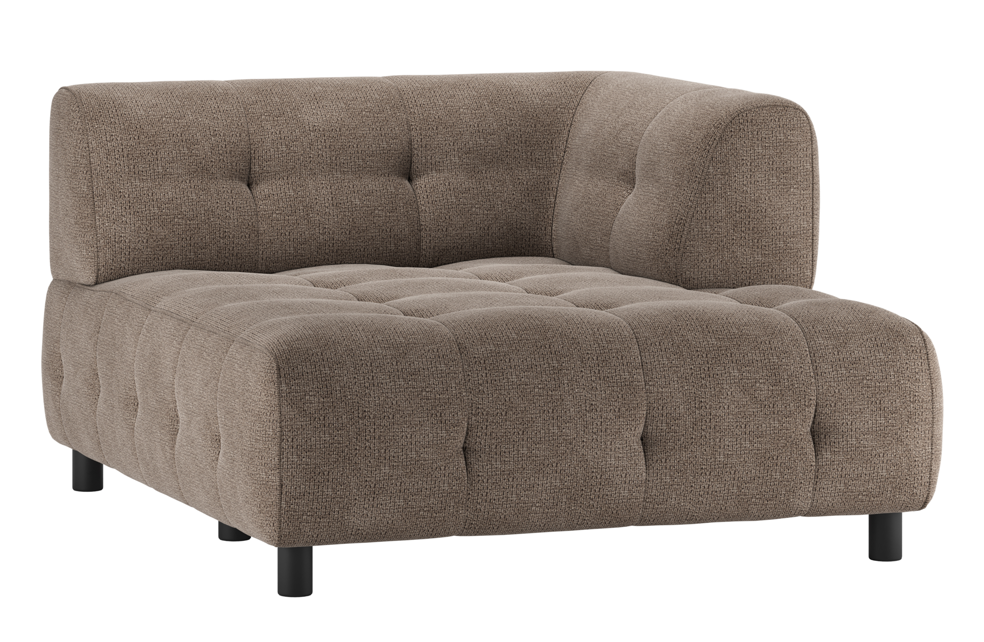 WOOODS 1,5-zits chaise longue met arm rechts Louis - Chenille Louis 1,5-zits chaise longue met arm rechts Chenille - Coffee