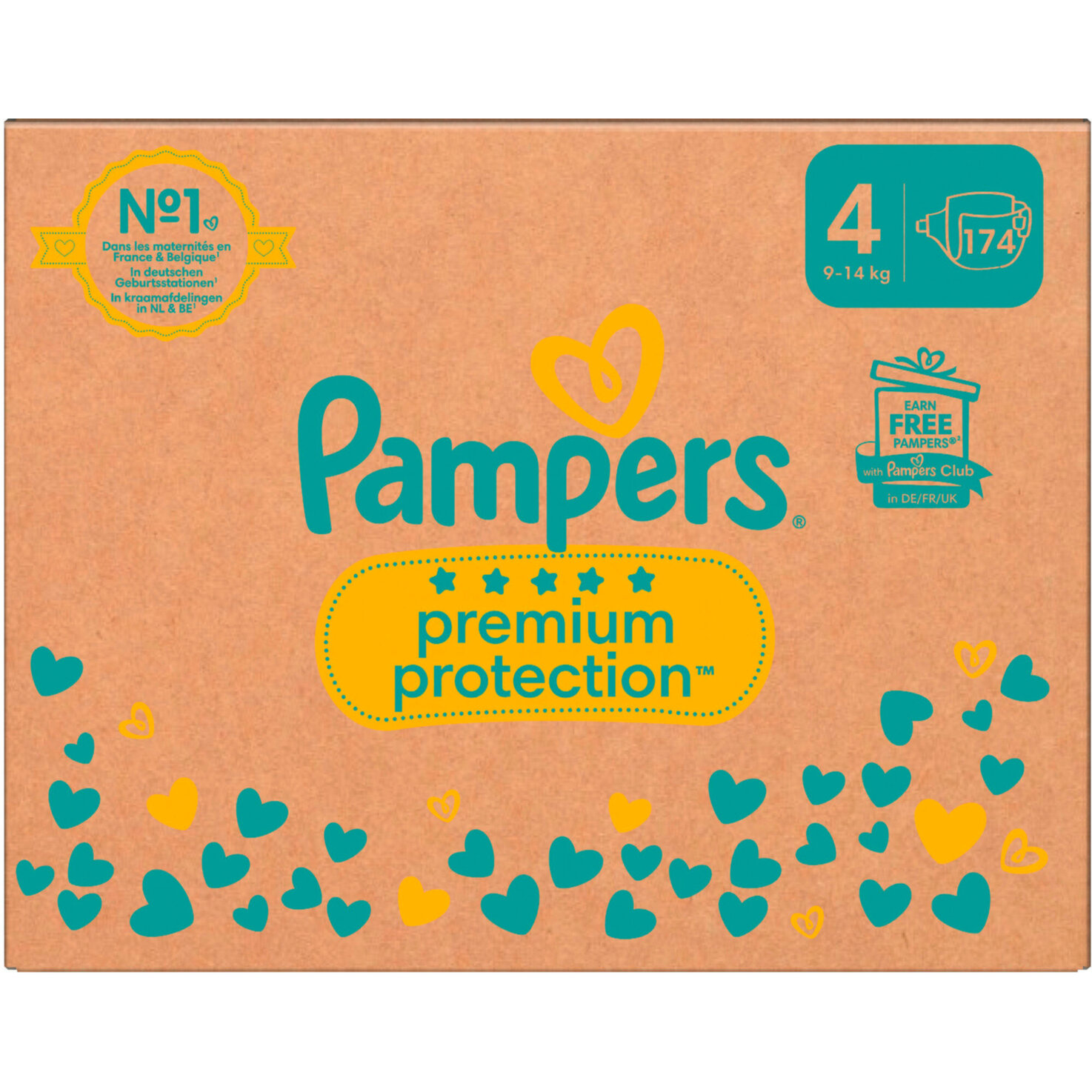 Pampers Premium Protection Grösse 4, 9-14kg, 174 Stück