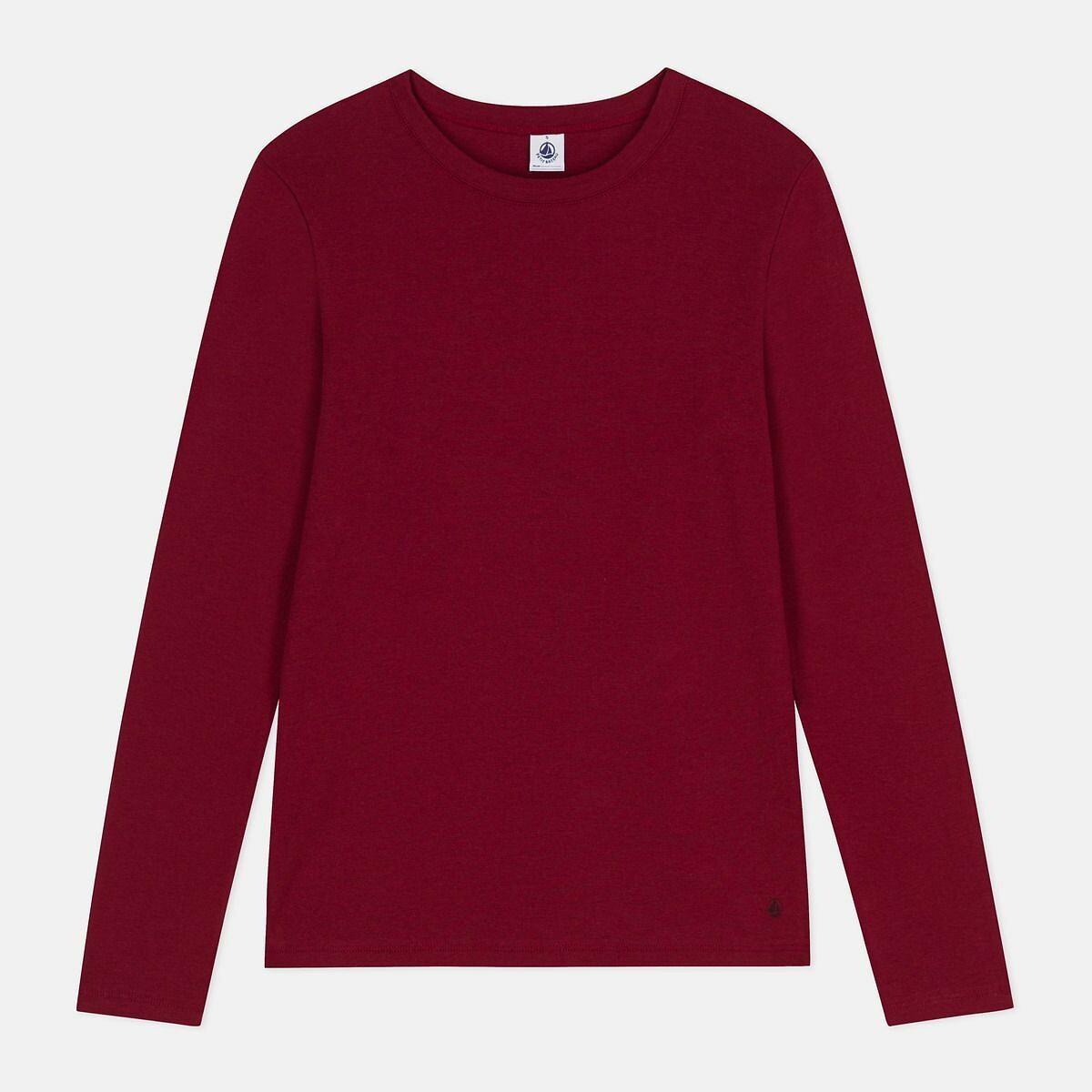 PETIT BATEAU<br>Camiseta feminina icônica de algodão com mangas compridas