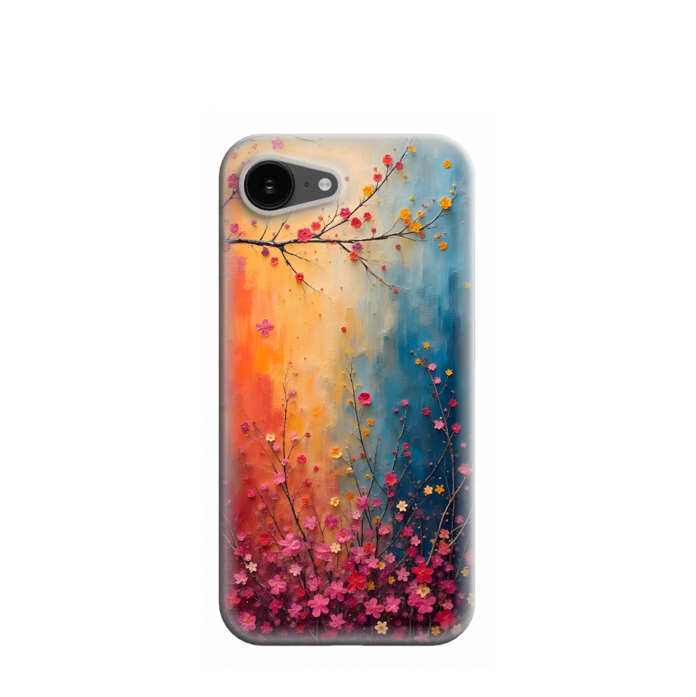 iPhone 16e Kunststoff Hülle Ein Blütenmärchen - Blau / Gelb / Rot