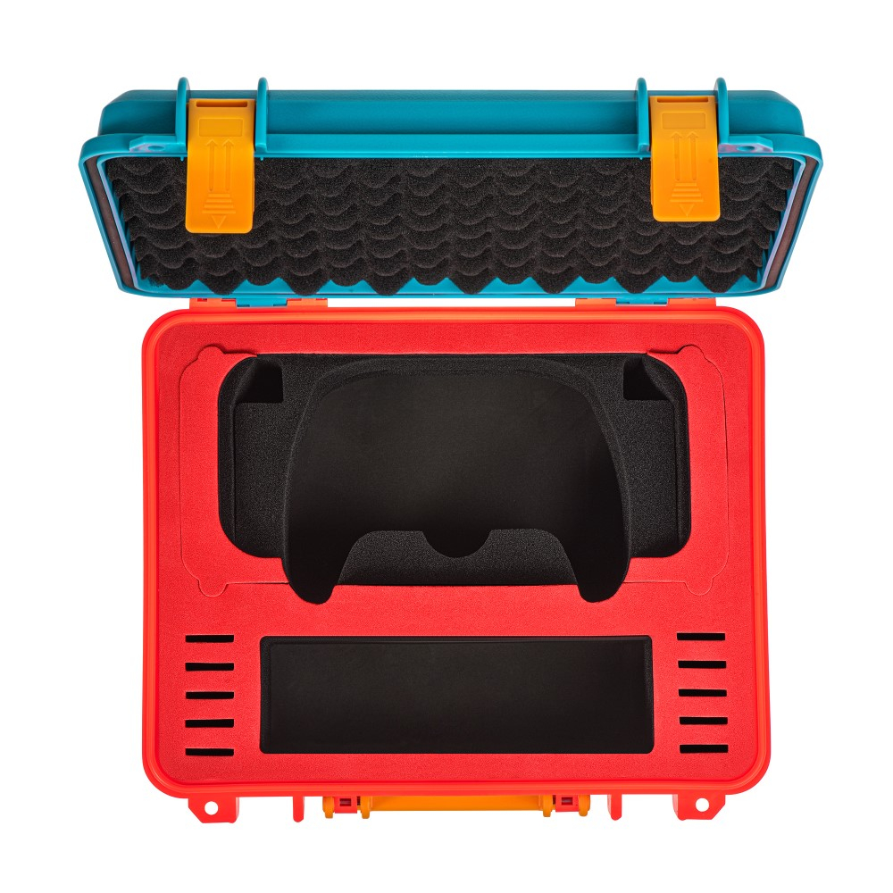 (28x22cm) Reise Box / Reise Koffer Hartschale mit Griff für Nintendo Switch / OLED / Lite und Zubehör - Rot / Blau