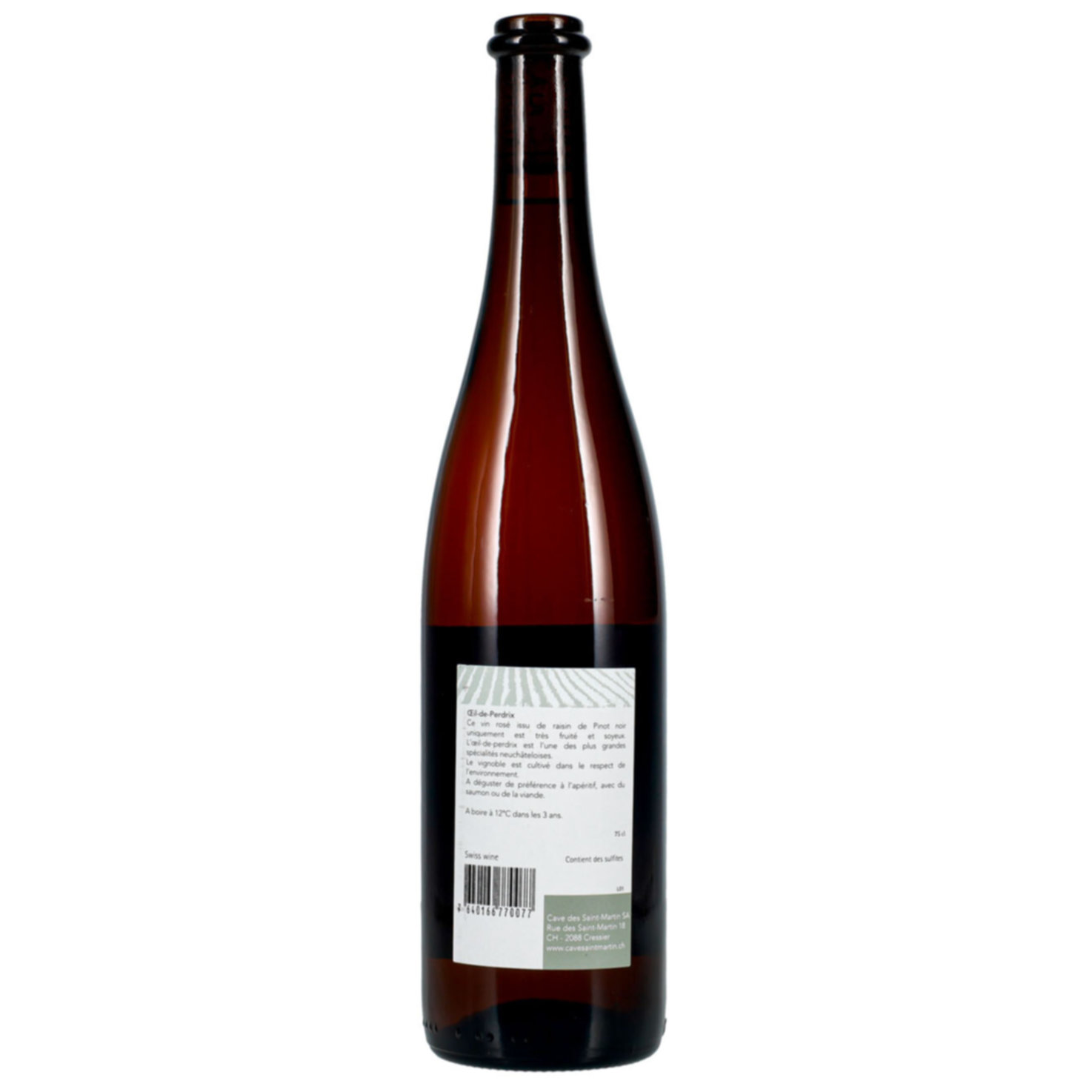 Neuchâtel AOC Oeil de Perdrix Cave des Saint-Martin -75cl