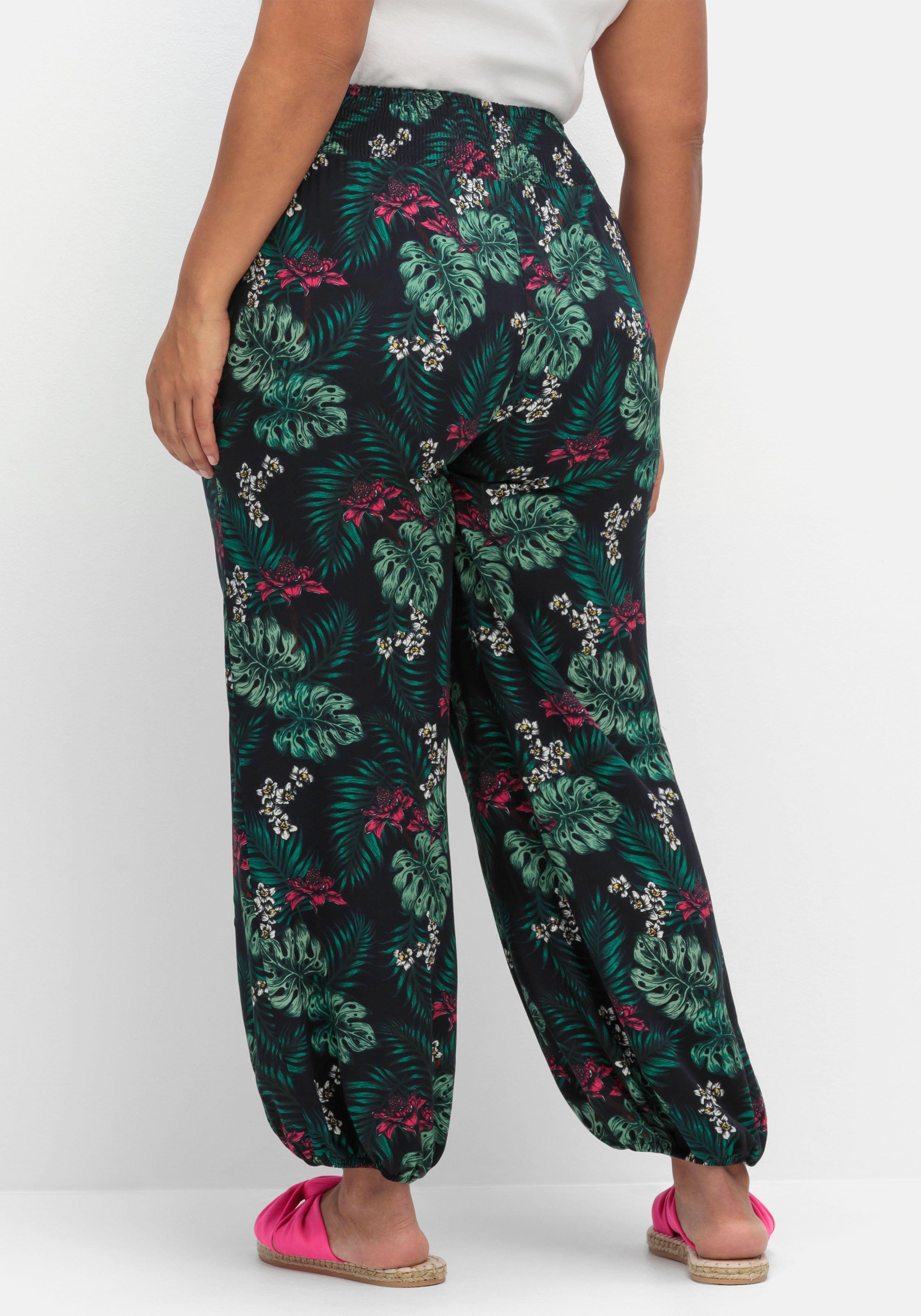 Lange Sommerhose mit Gummizug am Beinabschluss