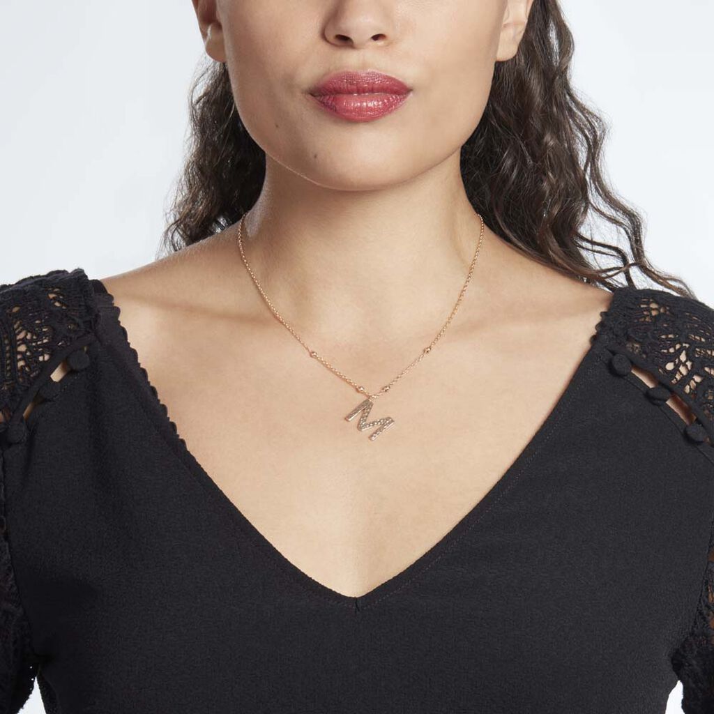 Collier Plaqué Or Jaune Lettra