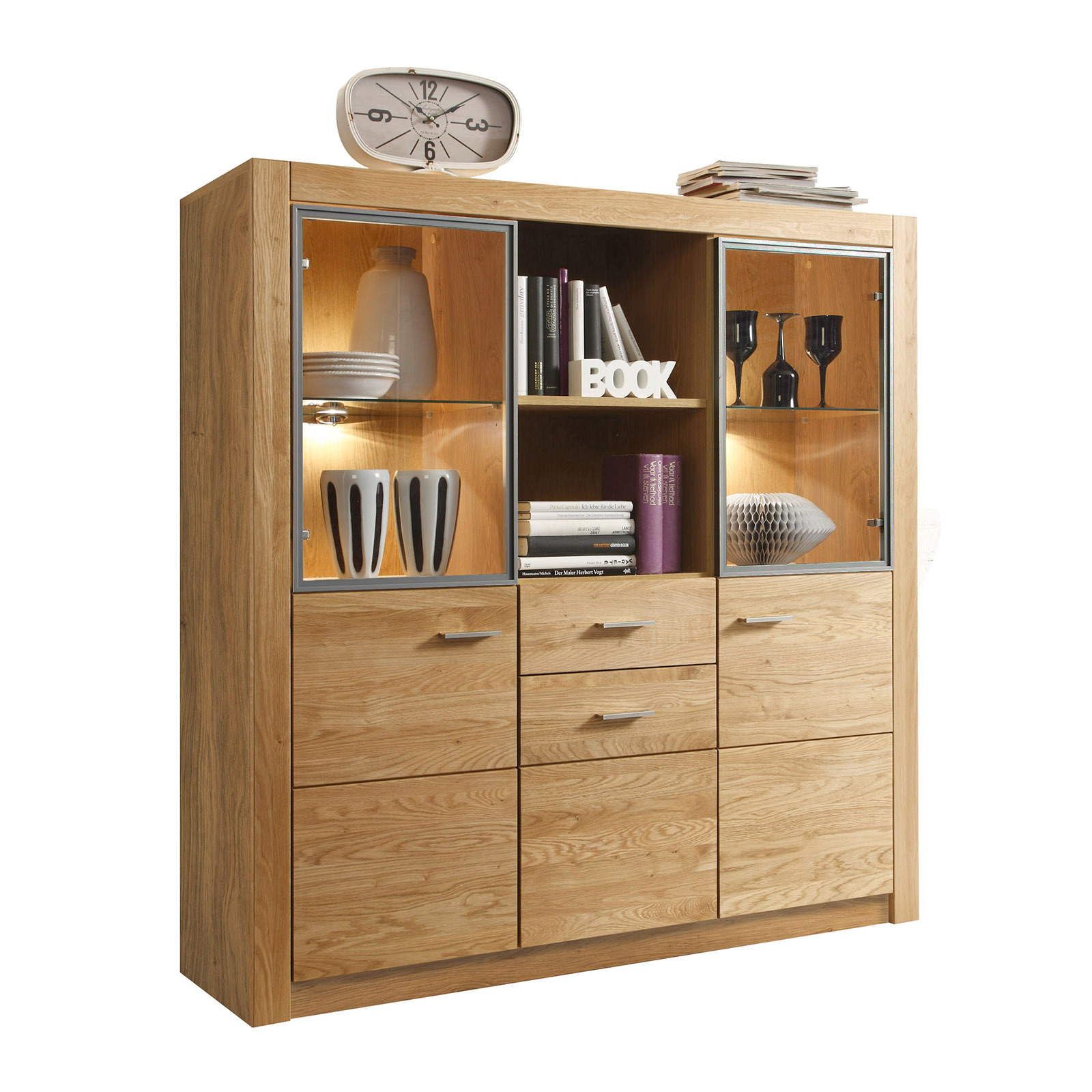 Highboard HARTFORD - Wildeiche-Asteiche -137 cm breit