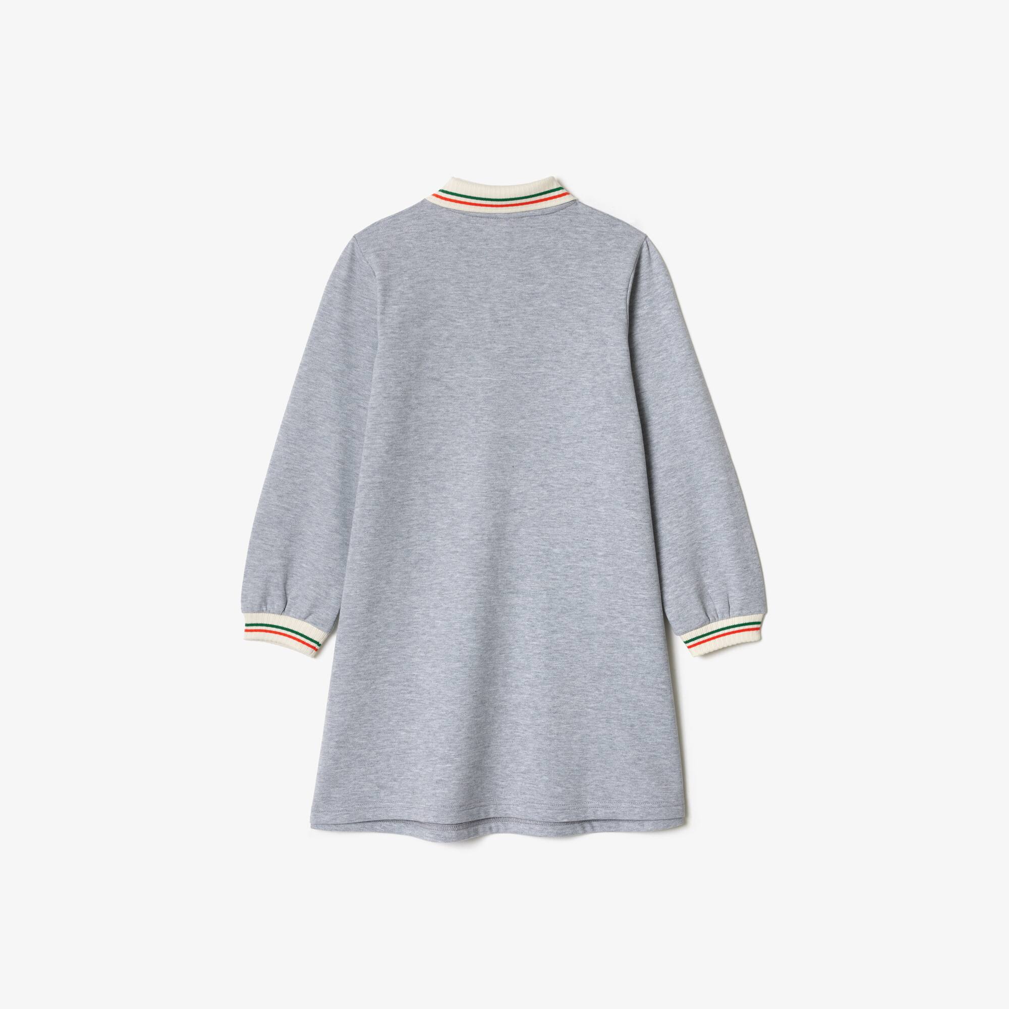 Polokleid aus Bouclette-Piqué Hosen & Kleider - Grau - Lacoste - Mädchen