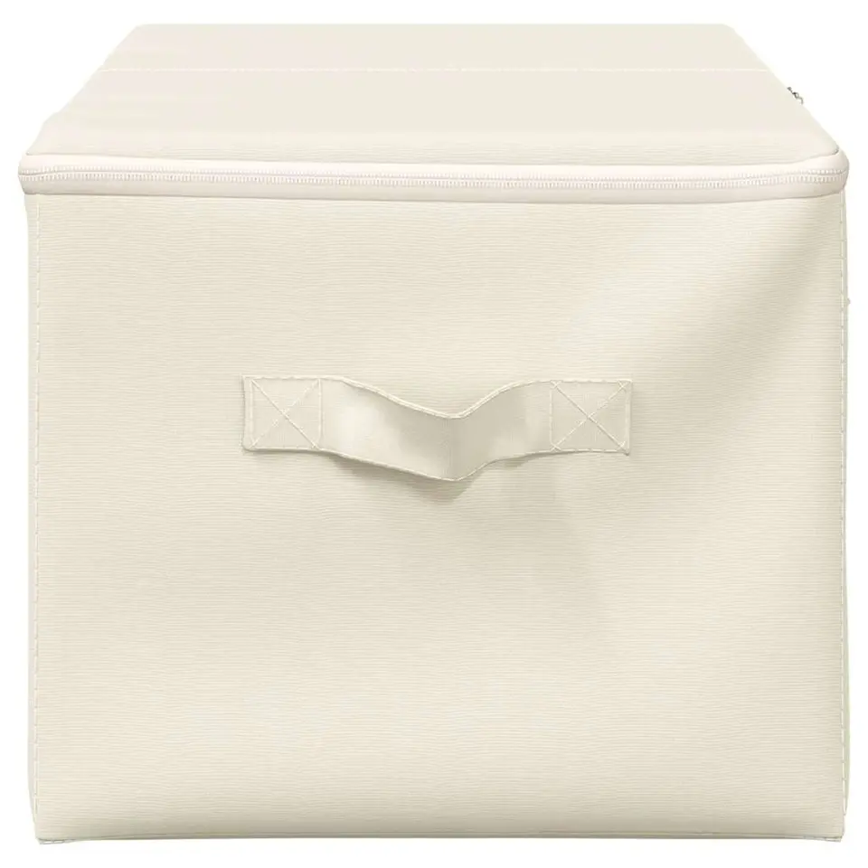 vidaXL - Opbergbox Opbergboxen - Crème - Stof - 2 stuks