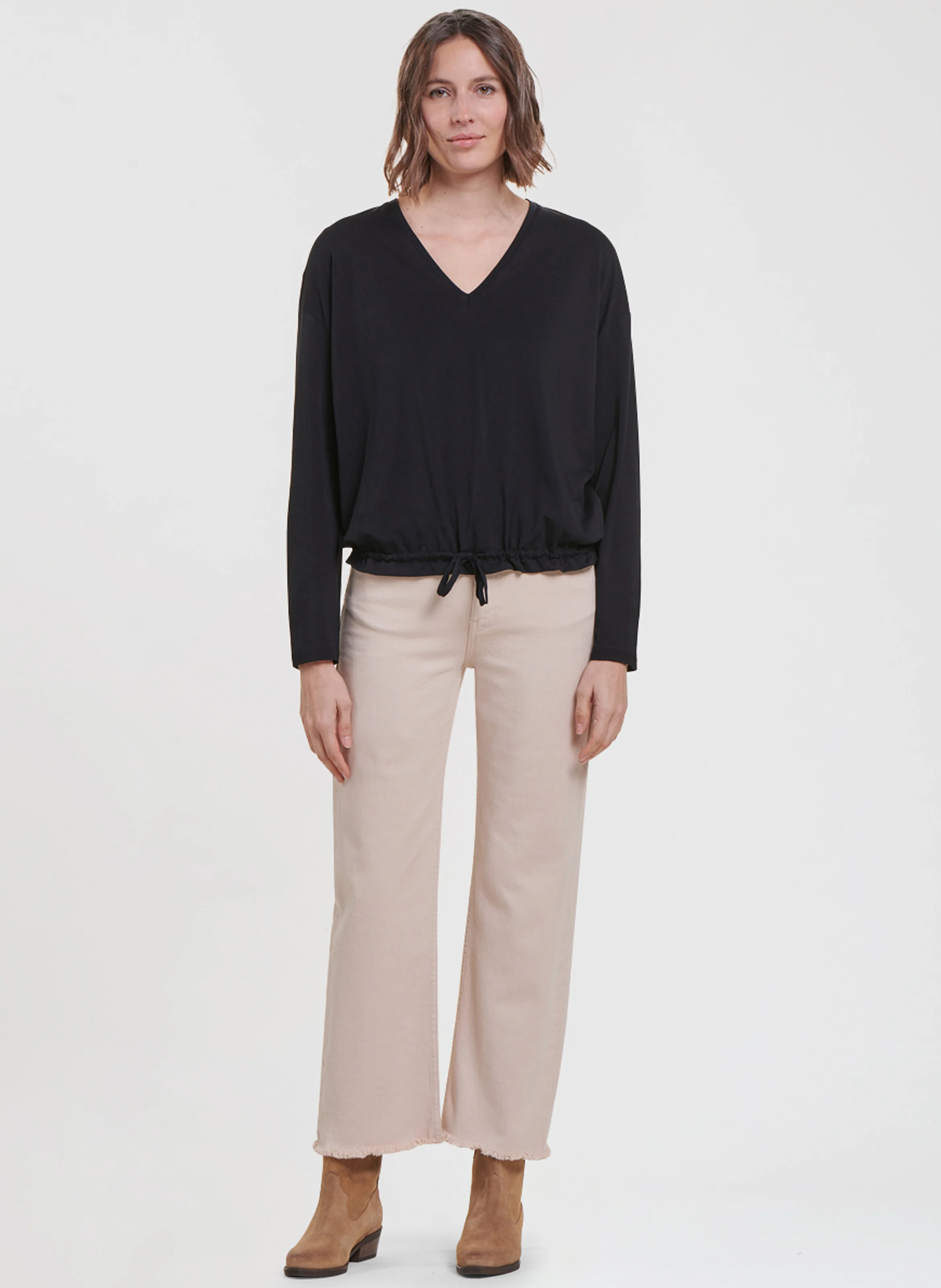 Tee-shirt col V| Noir