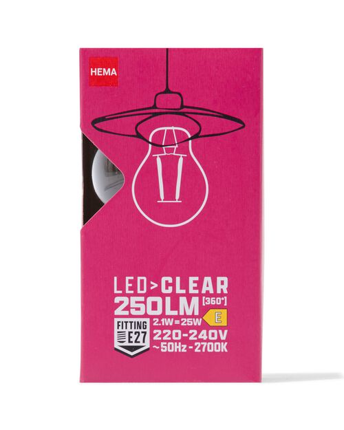 ampoule poire led clear E27 2,1W 250lm