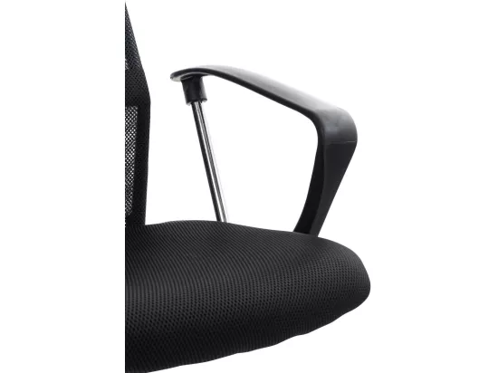 Chaise de bureau - Similicuir & Métal chromé - Noir - Washington