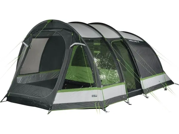 High Peak Bozen 6.0, Camping, Hård ramme, Tunneltelt, 6 person(er), 17,5 kg, Grøn, Grå, Hvid