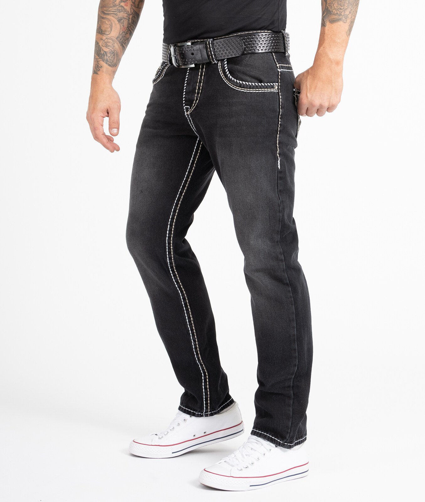 Rock Creek Jeans Comfort Fit dicke Nähte Loose Fit