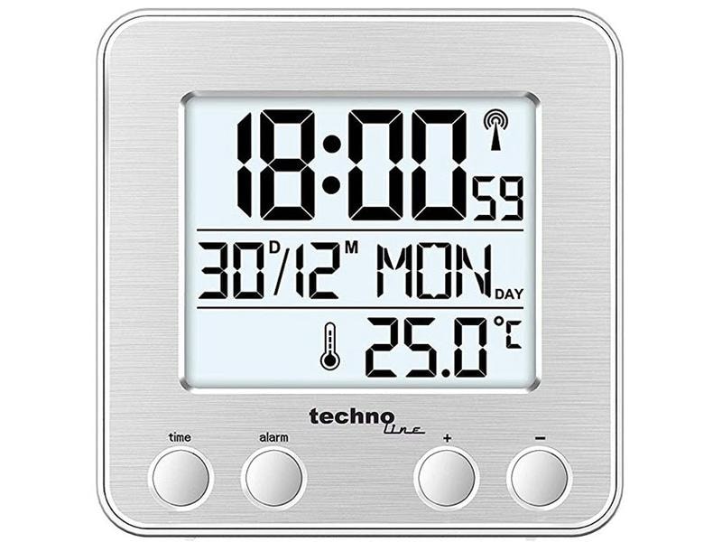 Technoline Funkwecker WT9569 Weiss Kleiner Wecker mit Hintergrundbeleuchtung